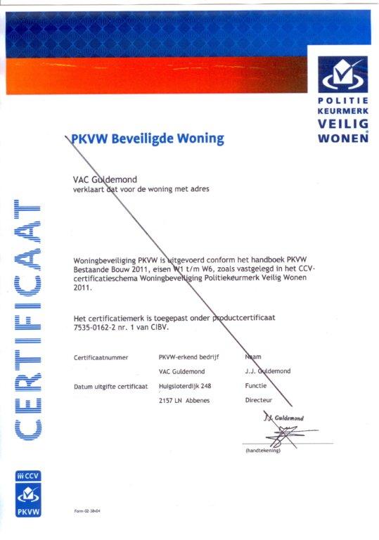 subknop 2 PKVW certificaat voorbeeld